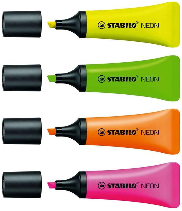 Image du produit STABILO Surligneur NEON (Orange, Jaune, Vert, Pink, 5 mm, 4 x)
