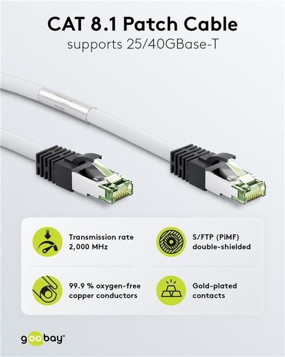 Actual product image Goobay Network cable (S/FTP, CAT8.1, 3 m)