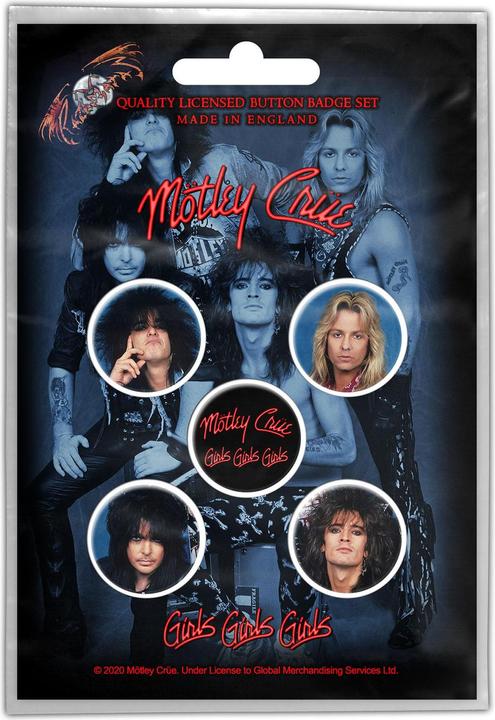 Motley Crue Mädchen Mädchen Mädchen Abzeichen (5er Pack)