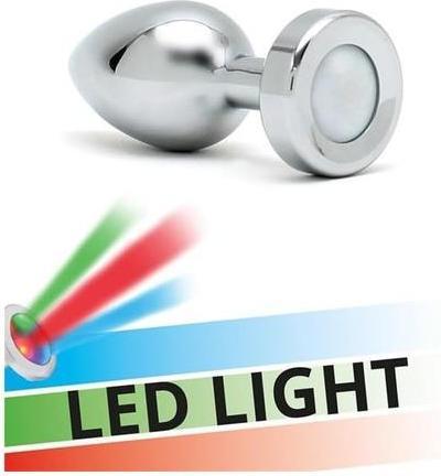 Produktbild Rimba Toys - Pisa - Butt Plug mit LED Leuchten - Silber