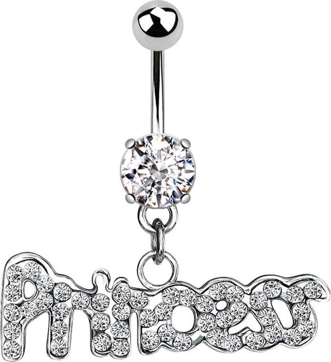 Immagine prodotto Star Piercing Banana in argento con ciondolo in cristallo a forma di palla Princess (Ottone, Acciaio chirurgico 316L)