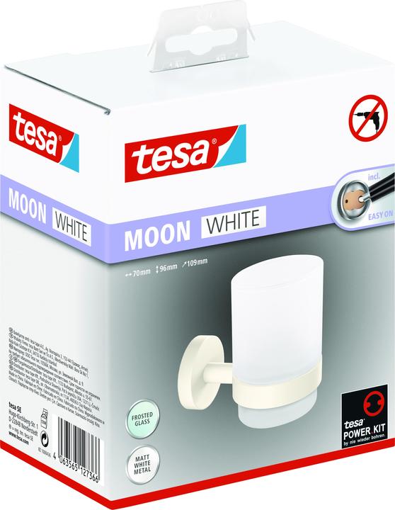Immagine prodotto tesa Bicchierino per spazzolini MOON WHITE con soluzione adesiva senza foratura