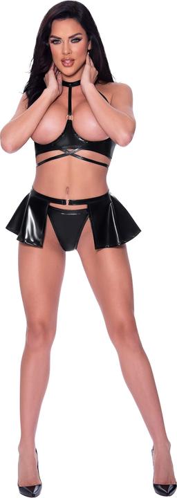 Actual product image Exposed Halter Bra, Skirt & Thong (L, XL)