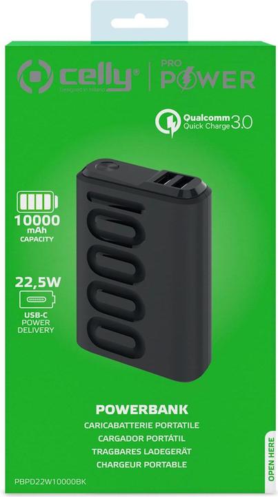 Produktbild Celly Powerbank (10000 mAh, 22.50 W, 37 Wh)