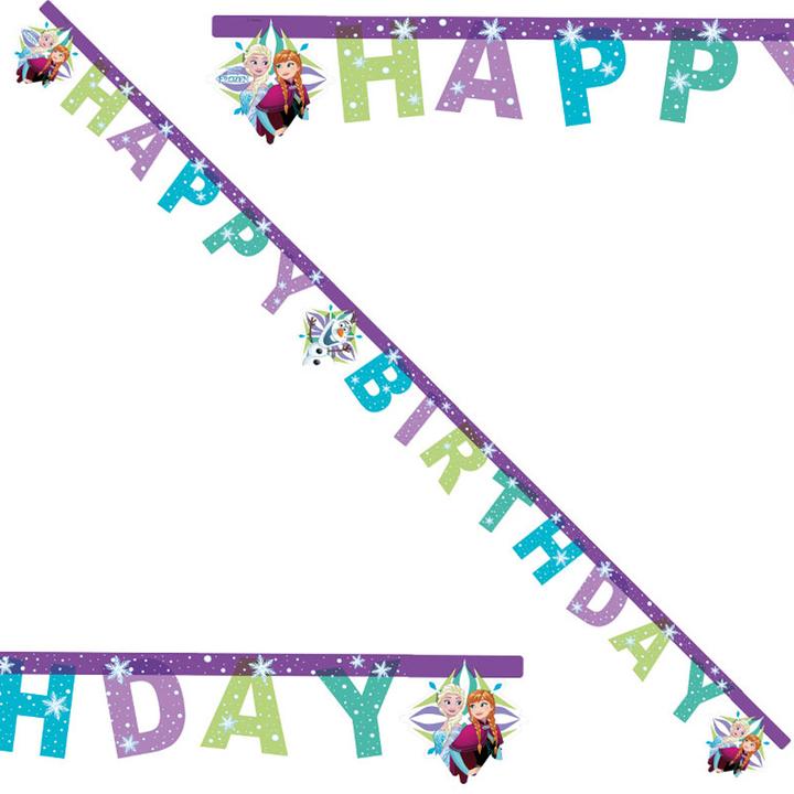Image du produit Disney Frozen Papier Flocon de neige Joyeux anniversaire Bannière