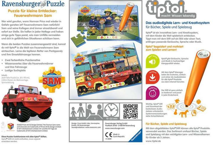 Produktbild tiptoi Puzzle für kleine Entdecker: Feuerwehrmann Sam (Deutsch)
