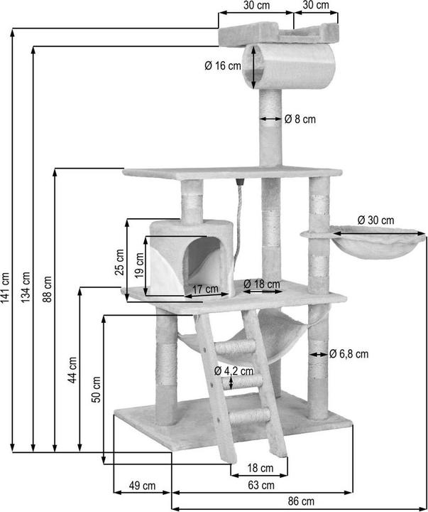 Immagine prodotto tectake Stokeley (141 cm, Grigio)