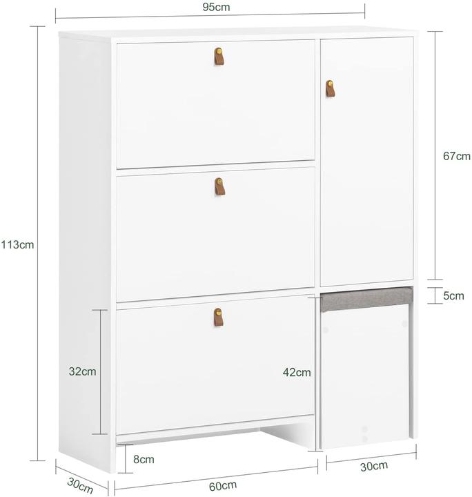 Immagine prodotto SoBuy Ribaltina per scarpe (95 x 30 x 113 cm)