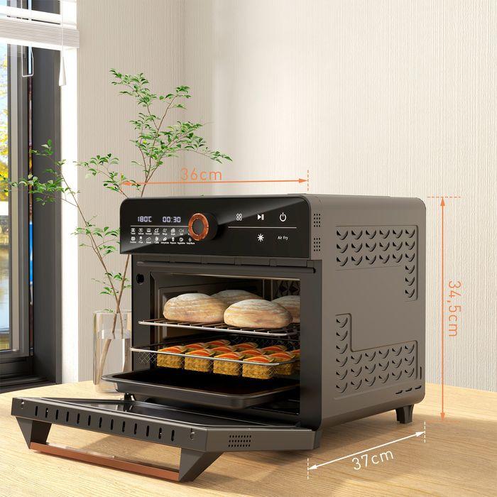 Produktbild Swisshandel24 Minibackofen 20L, Mini Ofen, 40-220°C, 17 Modi, Timer, 36x37x34,5cm, Schwarz