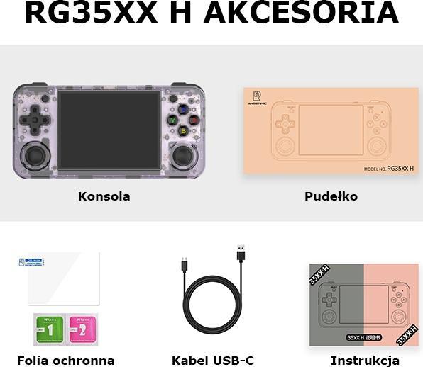 Immagine prodotto Anbernic Konsola RG35XX H viola trasparente/traslucido