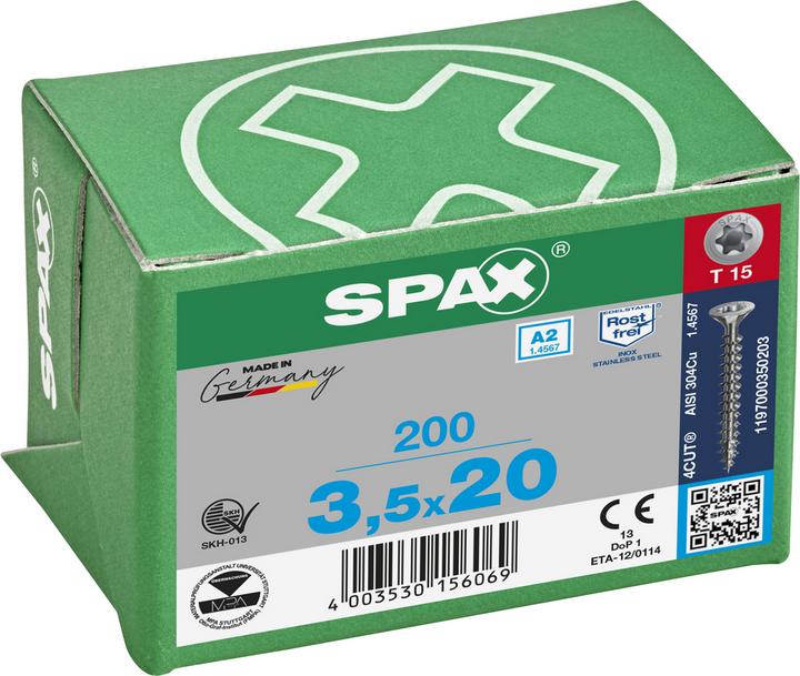 Productafbeelding Spax Spaanplaatschroeven A2 (200 Schroeven per stuk)