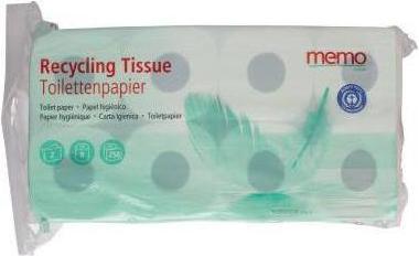 Memo Paris MEMO carta igienica riciclata a 2 veli | 250 fogli (8 x)