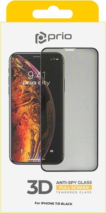 Actual product image prio 3D Anti-Spy Protective Glass for iPhone 7/8 black (1 Piece, Apple iPhone 8, Apple iPhone 7)