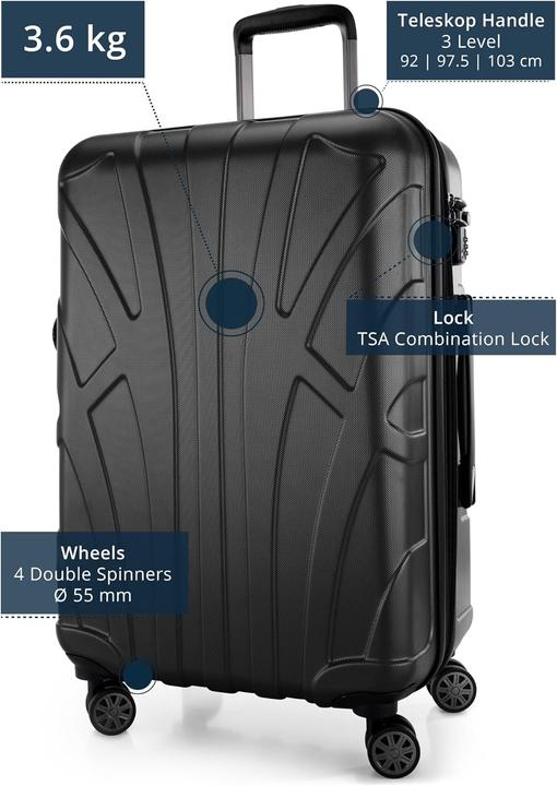 Actual product image Suitline 2-teiliges Kofferset (Hand luggage (up to 50 litres), L (90 - 115l))