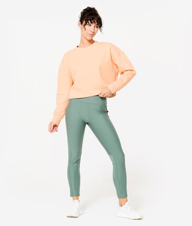 Produktbild Domyos Sweatshirt Crop Damen bequem dehnbar - pfirsich/orange (S)
