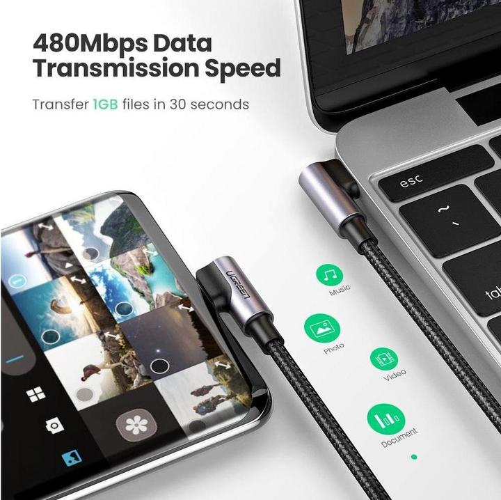 Produktbild Ugreen USB C – USB C (2 m, USB 2.0)