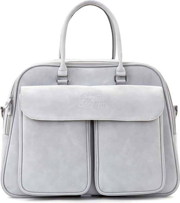 Actual product image Bizzi Growin POD Baby Travel Crib Changing Bag - Vegan Leather - Whisper Grey
