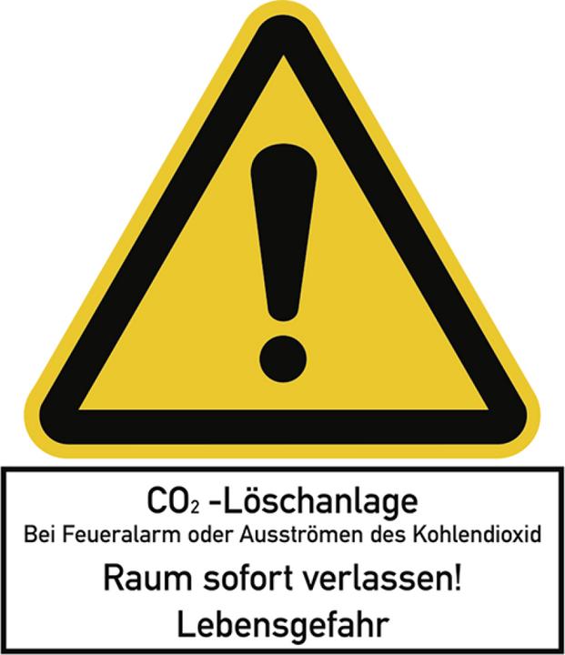 Actual product image Moravia Warning sign CO2 extinguishing system... Foil, 210x240 mm