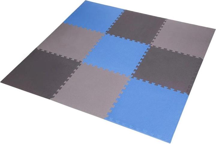 Produktbild One Faltmatte für Training HMS MP10, hellgrau-blau-dunkelgrau, 60x60x1,0 cm, 9-teilig (1 cm)
