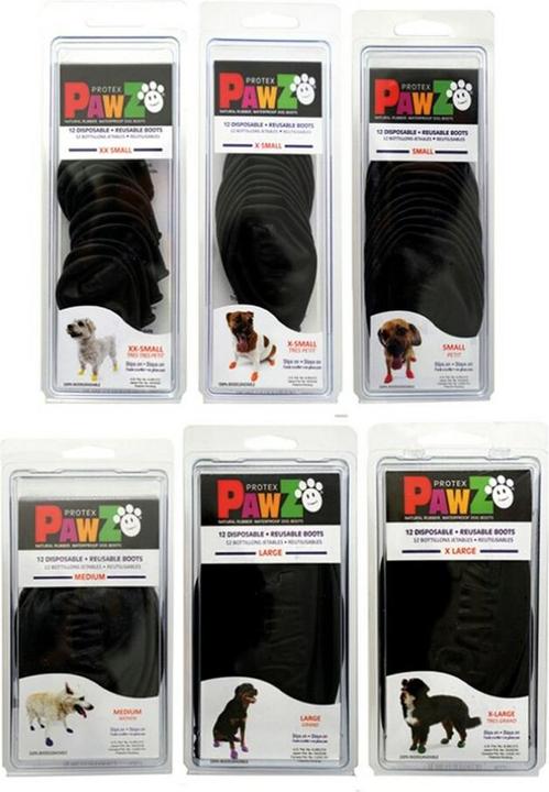 Productafbeelding Pawz Hondenschoen S 6,4 cm zwart 12 stuks - (278095) (S, Hondenschoenen)