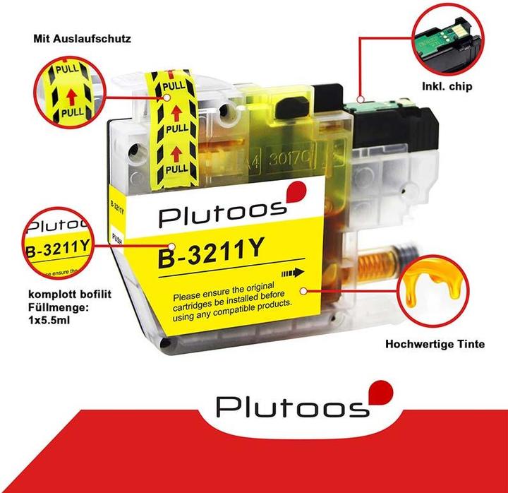 Produktbild Plutoos Brother LC-3211 Patrone XXL kompatibel, Yellow LC-3211Y (Y)