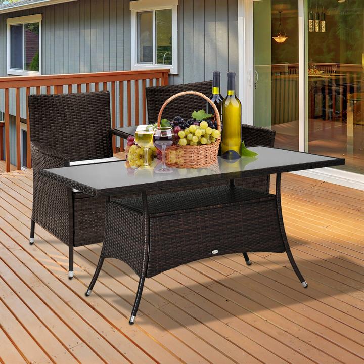 Produktbild Outsunny Gartentisch mit zusätzlichem Stauraum (85 cm)