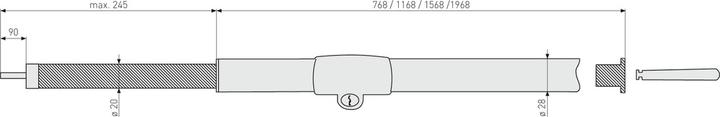 Produktbild Abus Tele-Z 180 W AL0125 Teleskopstange weiss