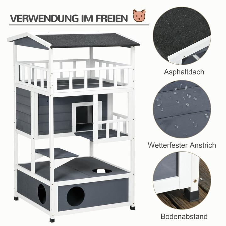 Produktbild PawHut Katzenhaus 4-stöckig (Katze)