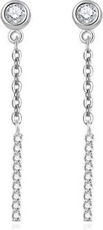 Beneto Elegant silver earrings with clear zircons AGUV937L (L)
