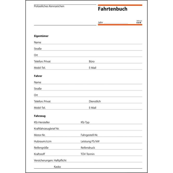Produktbild Sigel 513F3 DIN A5 hoch Fahrtenbuch Anzahl der Blätter: 64 Grün, Weiss 3 St. (64 x)