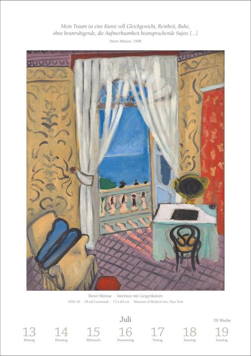 Produktbild Harenberg Kunst Wochen-Kulturkalender 2026 - 53 Meisterwerke der Malerei (Harter Einband, Deutsch)