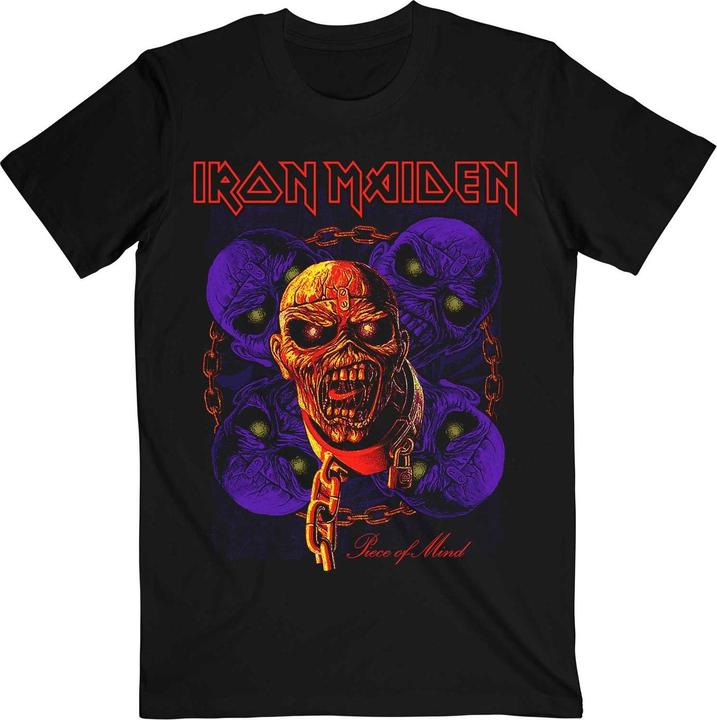 Music Brand Unisex Adult Piece Of Mind Multi Head Eddie Cotton T-Shirt