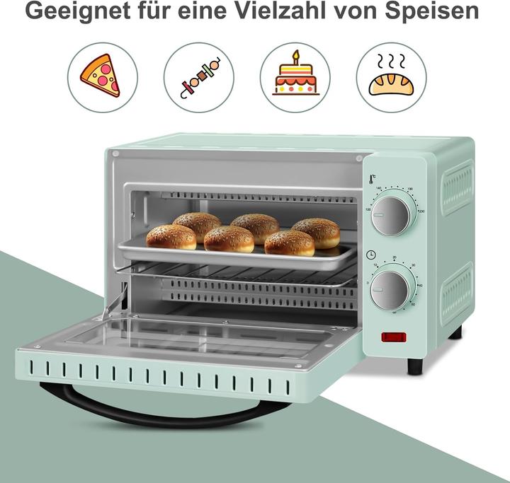 Produktbild Wannyton Minibackofen mit Timer und doppelter Glastür (10L)