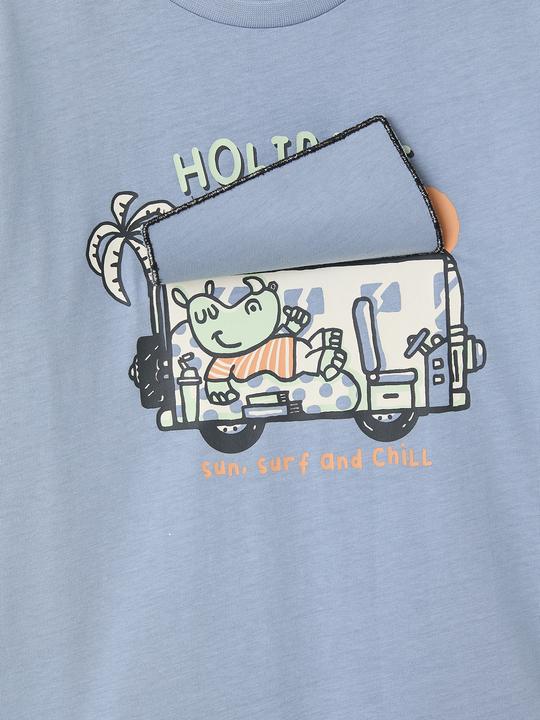 Image du produit Vertbaudet Jungen T-Shirt mit witzigem Print und Recycling-Baumwolle (116)