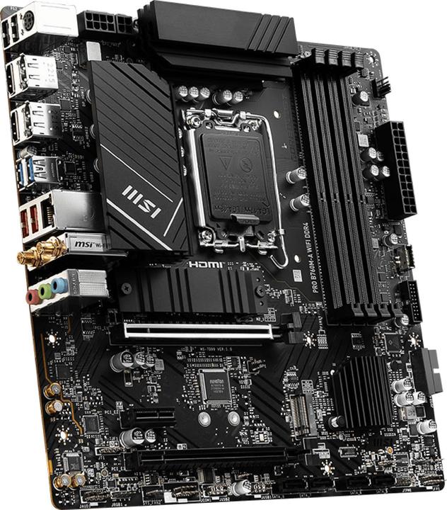 Productafbeelding MSI PRO B760M-A WIFI DDR4 (1700) (D) (LGA 1700, Intel B760, mATX)