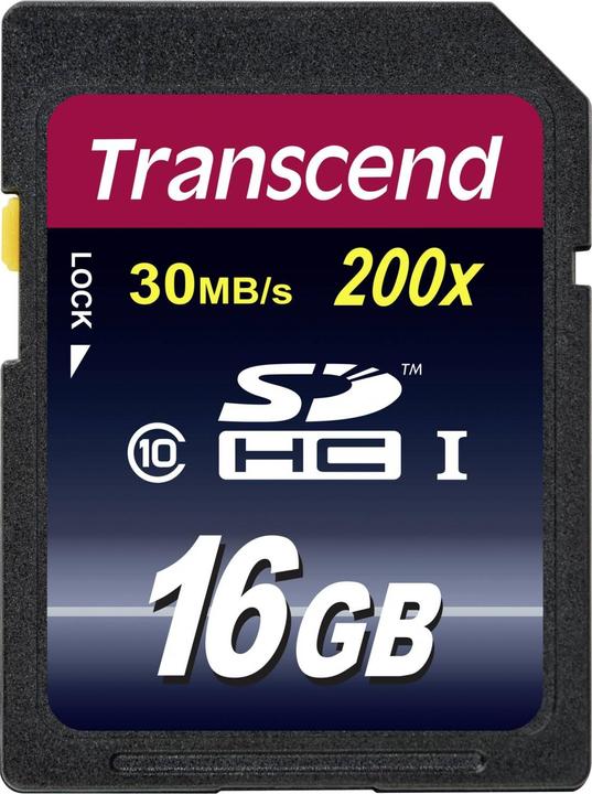 Actual product image Transcend SDHC 200x (16 GB, SDHC, U1, UHS-I)