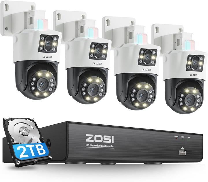 Produktbild Zosi Dual-Lens PoE Überwachungskamera-Set mit AI Erkennung