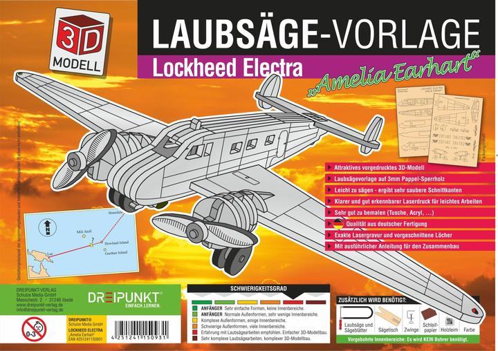 Produktbild Laubsägevorlage Lockheed Electra (Deutsch, Schulze Media GmbH, 2022)