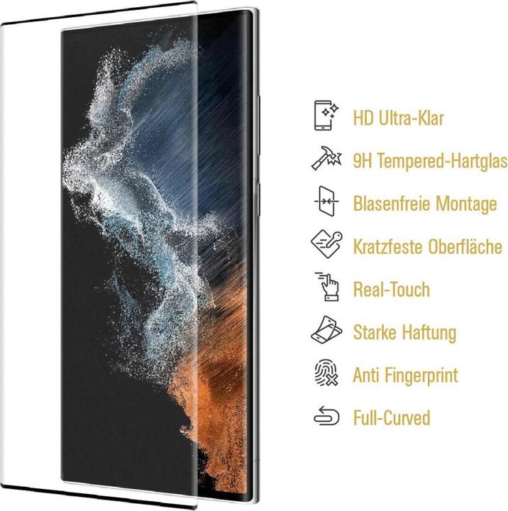 Actual product image Protectorking 6x real tempered 9H armoured glass 3D CLEAR (6 Piece, Samsung Galaxy S22 Ultra)