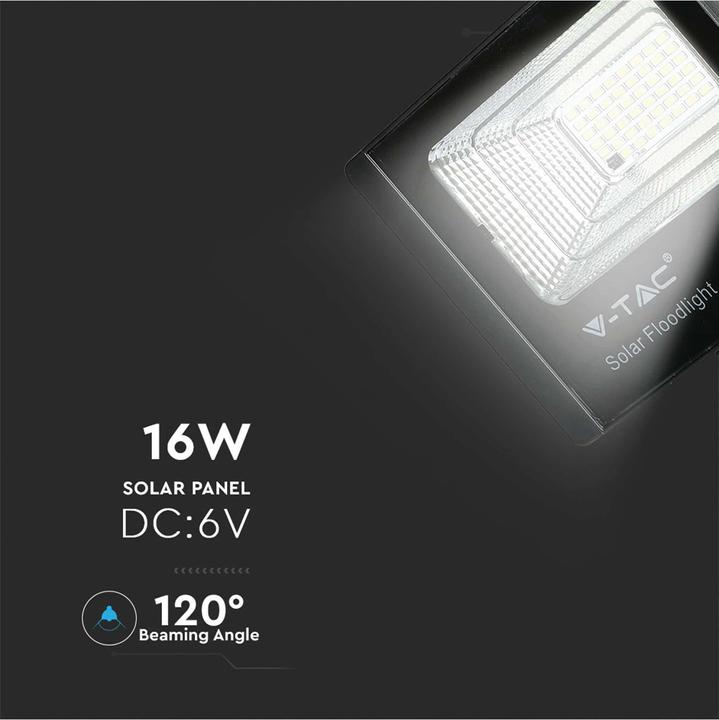 Immagine prodotto V-TAC VT-94008 - Faro LED con pannello solare 16 W 6000 K (16 W, 2.80 kg)