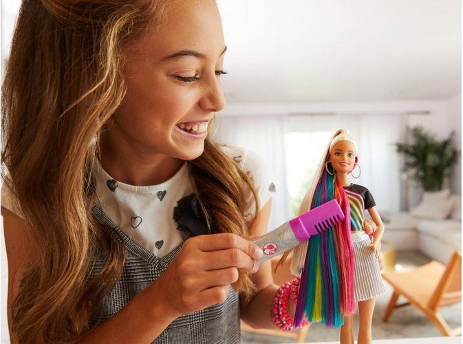 Produktbild Barbie Regenbogen-Glitzerhaar Puppe (blond)