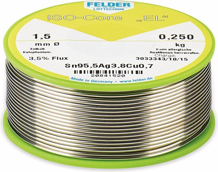 Produktbild Felder LZ F1 BF 1.0 250 - Lötzinn bleifrei mit Silber- und Kupferanteil O 1.0 mm (20841020)