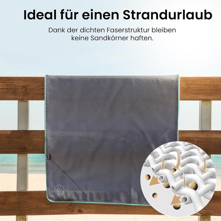 Image du produit BeMaxx Set de serviettes en microfibre, Gray