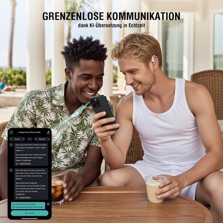 Productafbeelding 4smarts Open-Ear Bluetooth Kopfhörer SkyBuds AI Screen, Beige (Geen ruisonderdrukking, 4 h, Draadloze)