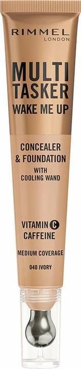 Produktbild Rimmel London Multi-Tasker Wake Me Up Foundation & Concealer 040 Ivory Lässt dunkle Augenringe aufhellen Metallic (040 Ivory)