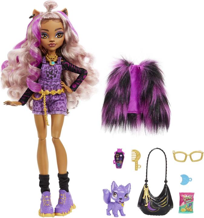 Actual product image Monster High Clawdeen Wolf Doll With Pet And Accessories