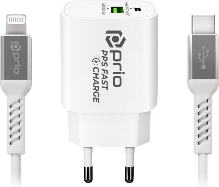 Produktbild prio Mfi Set (20W Dual Wall Charger + Lightning Kabel) weiss (15 W)