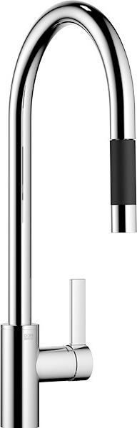 Dornbracht Kitchen - Tara Ultra single lever faucet pull-down with shower function, projection 240mm