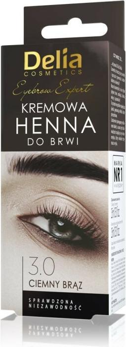 Delia Cosmetics Delia - Henna for eyebrows cream 3.0 Dark Brown 15ml (Körperlotion, 15 ml)