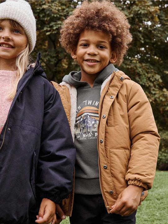 Produktbild Vertbaudet Jungen Kapuzensweatshirt mit Colorblock-Ärmeln Oeko-Tex (92)
